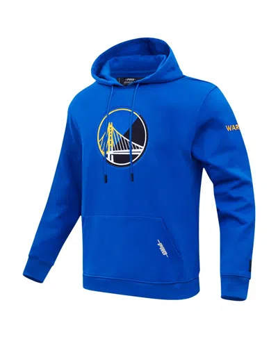Pro Standard Men's Royal Golden State Warriors Split Logo Pullover Hoodie In Blue