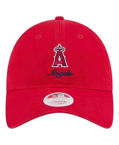 New Era Women's Red Los Angeles Angels Preppy Team 9twenty Adjustable Hat