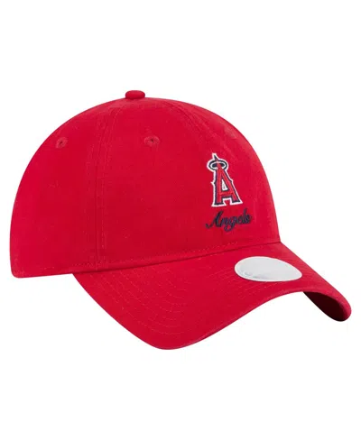 New Era Women's Red Los Angeles Angels Preppy Team 9twenty Adjustable Hat