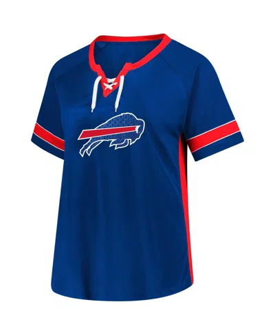 Fanatics Women's Josh Allen Royal Buffalo Bills Plus Size Name Number Lace-up T-shirt In Blue