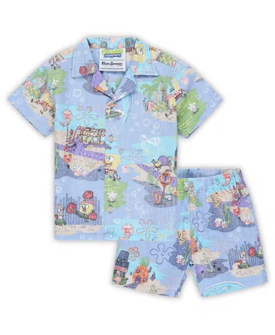 Reyn Spooner Toddler Blue Spongebob Squarepants Cabana Set In Blue