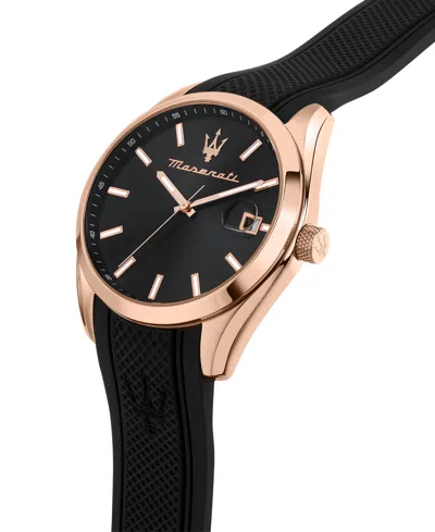Maserati Men's Date Black Silicone Watch, 43mm