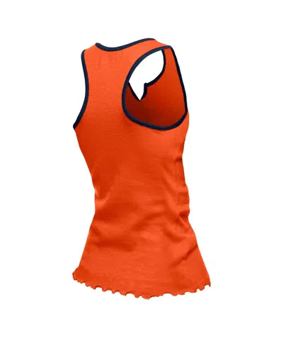 New Era Women's Orange Chicago Bears Lettuce Hem Notch Neck Tri-blend Tank Top In Orange