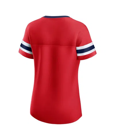 Fanatics Women's Red Washington Capitals Iconic Athena Lace-up T-shirt In Red