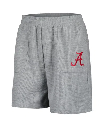 Hype And Vice Women's Heather Gray Alabama Crimson Tide Pocket Hit Grand Slam Waffle Shorts In Gray