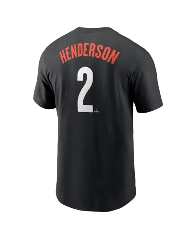 Nike Men's Gunnar Hendersonâ Black Baltimore Orioles Fuse City Connect Name Number T-shirt In Black