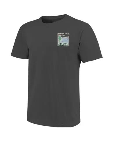 Image One Men's Graphite Michigan State Spartans Comfort Colors Minimal Vista Distressed Graphics T-shirt In Gray