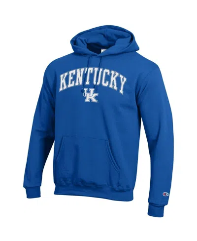 Champion Men's Royal Kentucky Wildcats Arch Over Logo Pullover Hoodie In Blue