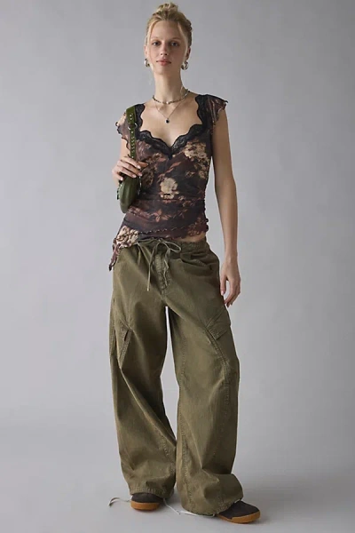 Bdg Station Cocoon Baggy Barrel Leg Cargo Pant In Olive, Women's At Urban Outfitters