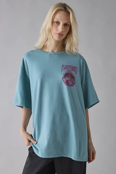 Urban Outfitters Fleetwood Mac Graphic Cotton T-shirt Dress In Light Blue, Women's At  In Blue