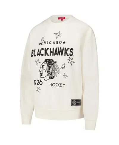 Mitchell & Ness Women's Cream Chicago Blackhawks Logo 3.0 Pullover Sweatshirt In White