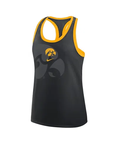 Nike Black Iowa Hawkeyes Primetime Racerback Tri-blend Tank Top In Black