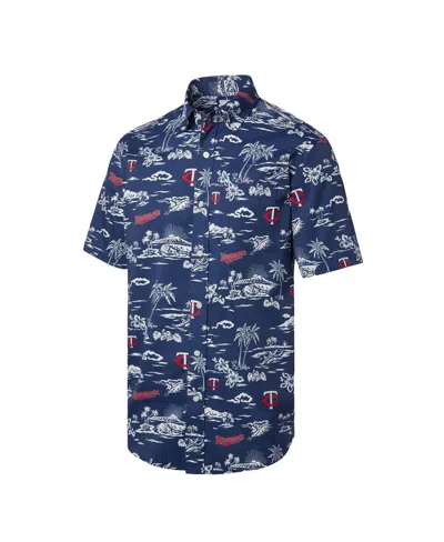 Reyn Spooner Men's Navy Minnesota Twins Kekai Performance Button-down Shirt In Blue