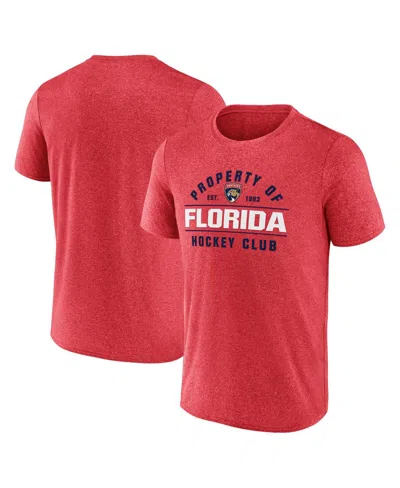 Fanatics Men's Heather Red Florida Panthers Property Of T-shirt In Red