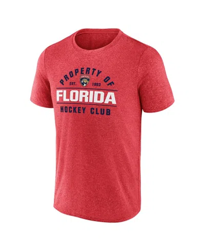 Fanatics Men's Heather Red Florida Panthers Property Of T-shirt In Red