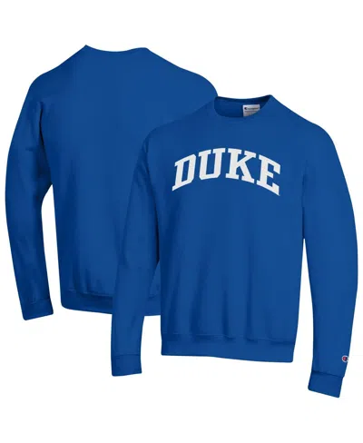 Champion Men's Royal Duke Blue Devils Basic Arch Fleece Pullover Sweatshirt In Blue