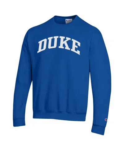 Champion Men's Royal Duke Blue Devils Basic Arch Fleece Pullover Sweatshirt In Blue