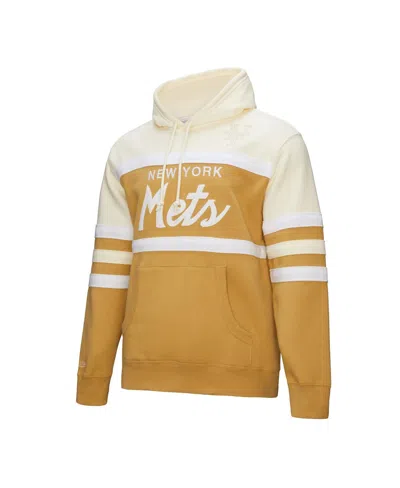 Mitchell & Ness Men's Tan/cream New York Yankees Head Coach Pullover Hoodie In Multi