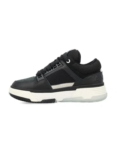 Amiri Black Low Top Sneakers With Logo Patch On The Tongue And Logo Lettering On The Heel In Leather Man In Black