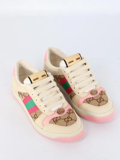 Gucci Screener Sneakers With Web Motif In Multi