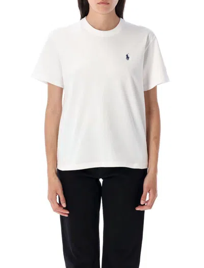 Polo Ralph Lauren Cotton T-shirt With Contrasting Logo In White