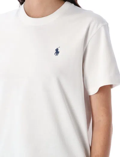 Polo Ralph Lauren Cotton T-shirt With Contrasting Logo In White