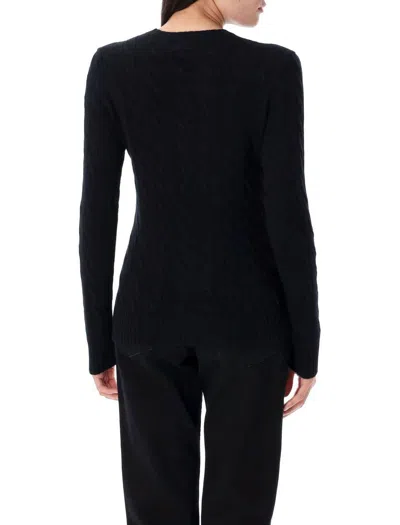 Polo Ralph Lauren Classic Cable Knit Sweater With Fitted Silhouette In Black