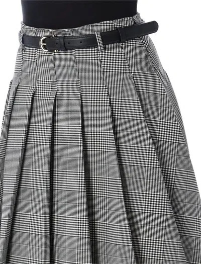 Self-portrait Prince Of Wales Check Pleated Midi Skirt