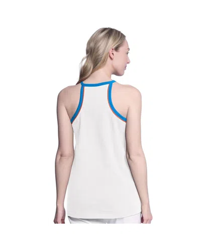 G-iii 4her By Carl Banks Women's White Oklahoma City Thunder Curveball Racerback Tank Top In White