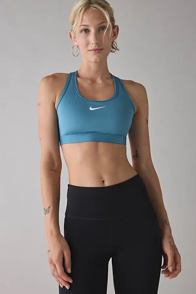 Nike Swoosh Medium Support Bra In Blue