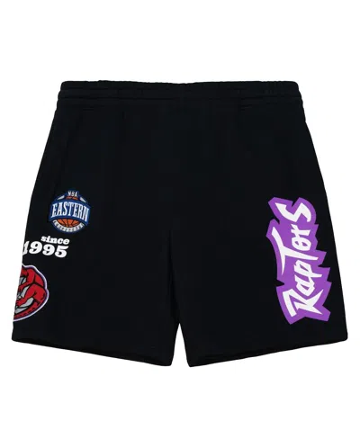 Mitchell & Ness Men's Black Toronto Raptors Team Origins Fleece Shorts In Black