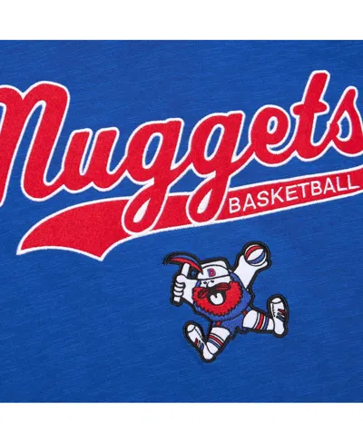 Mitchell & Ness Men's Royal Denver Nuggets Hardwood Classics Felt Applique Slub T-shirt In Blue