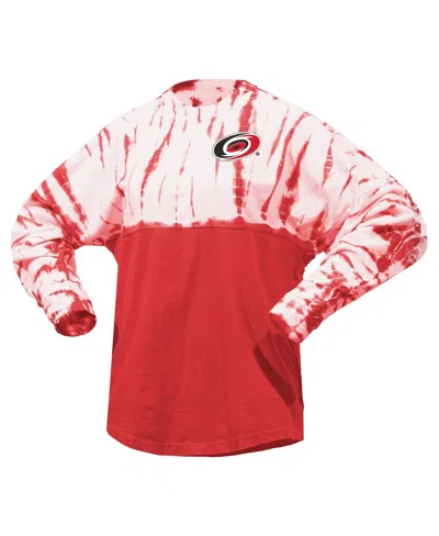 Spirit Jersey Men's And Women's Red Carolina Hurricanes Crystal Half Dye Long Sleeve T-shirt In Red