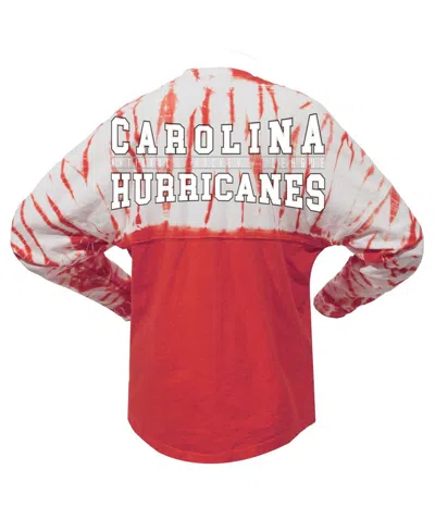 Spirit Jersey Men's And Women's Red Carolina Hurricanes Crystal Half Dye Long Sleeve T-shirt In Red