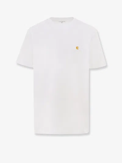 Carhartt Logo-embroidered Crew-neck T-shirt In White