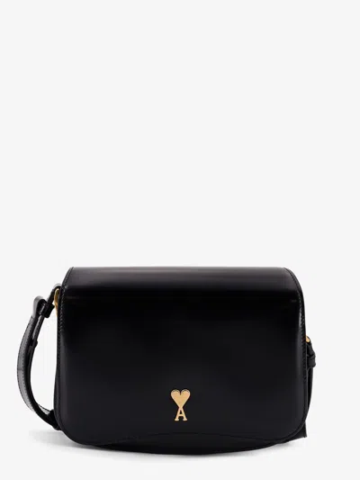 Ami Alexandre Mattiussi Leather Shoulder Bag With Logo Monogram