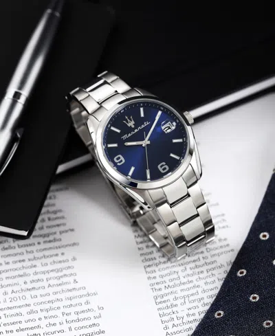Maserati Men's Date Stainless Steel Metal Band Watch, 43mm