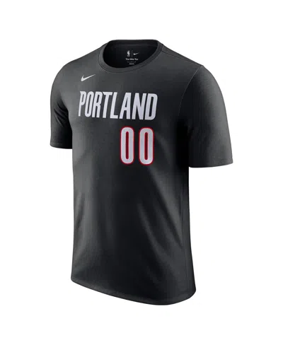 Nike Men's Scoot Henderson Black Portland Trail Blazers Icon Edition Name Number T-shirt In Black
