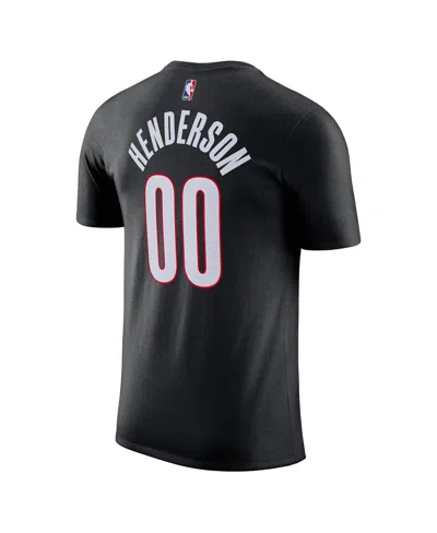Nike Men's Scoot Henderson Black Portland Trail Blazers Icon Edition Name Number T-shirt In Black