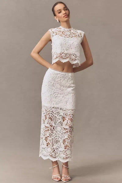 Sabina Musayev Lyon Lace Maxi Skirt In White