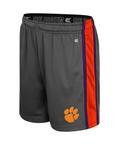Colosseum Big Boys And Girls Charcoal Clemson Tigers Ripple Shorts