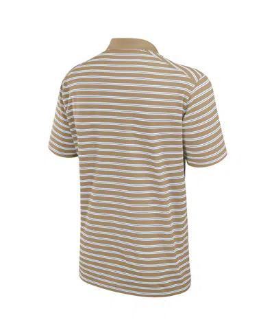 Jordan Men's Tan/white North Carolina Tar Heels Primetime Victory Striped Polo Shirt In White