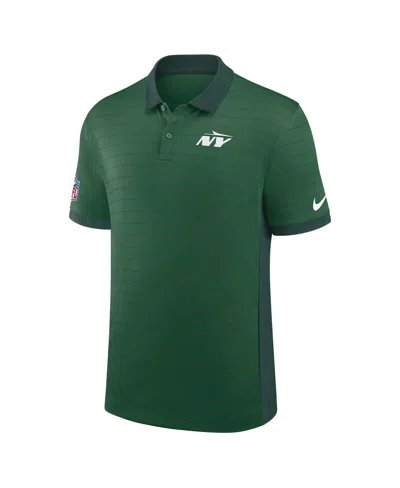 Nike Green New York Jets Sideline Victory Stripe Performance Polo In Green
