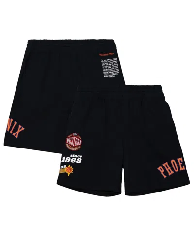 Mitchell & Ness Men's Black Phoenix Suns Team Origins Fleece Shorts In Black