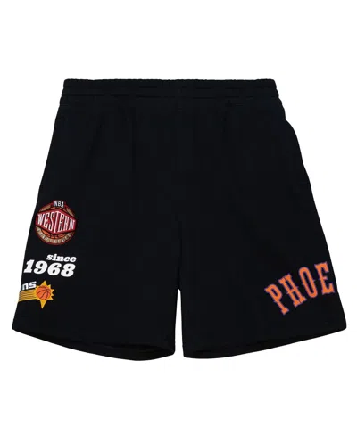 Mitchell & Ness Men's Black Phoenix Suns Team Origins Fleece Shorts In Black