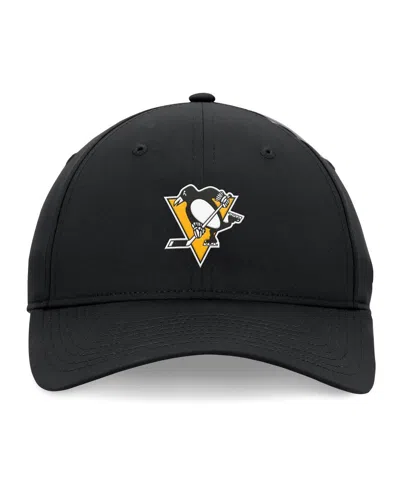 Fanatics Men's Black Pittsburgh Penguins Front Office Ripstop Adjustable Hat