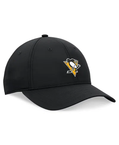 Fanatics Men's Black Pittsburgh Penguins Front Office Ripstop Adjustable Hat