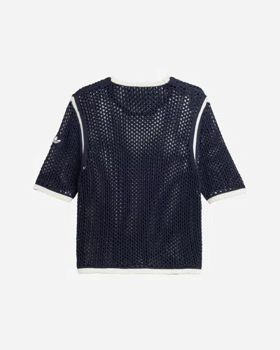 Adidas Ori Ginals X Wales Bonner Knit T-shirt In Blue