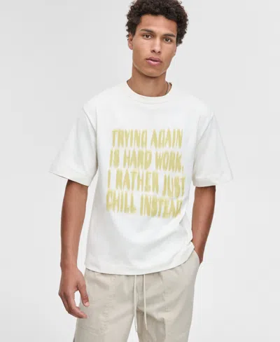 Mode Of One Men's Try Again Relaxed-fit Graphic T-shirt, Exclusively At Macy's In White