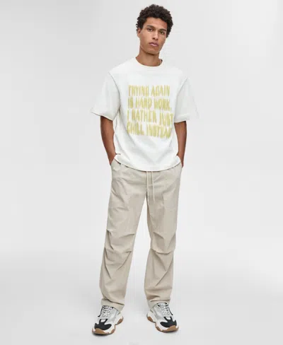 Mode Of One Men's Try Again Relaxed-fit Graphic T-shirt, Exclusively At Macy's In White